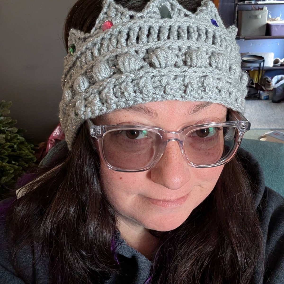 Satisfied Customer with Crown with Jewels