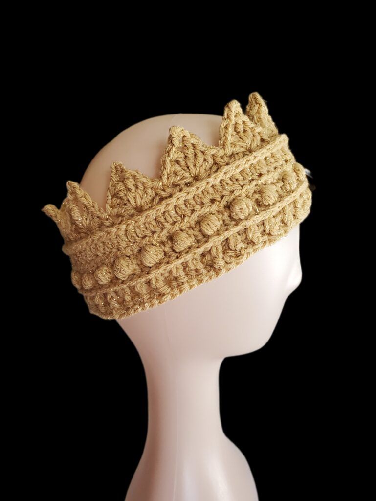 Crochet Crown Ear Warmer| Unique Princess Prince King Queen Winter Hat | Optional Acrylic Jewels